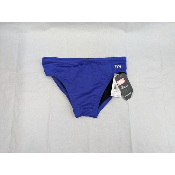 TYR Men's Durafast Elite Racer Brief Swimsuit Royal Blue Size 28 NWT - Picture 1 of 8